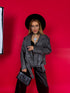 Graphite gray "VINTAGE FADE" leather imitation jacket CV2166